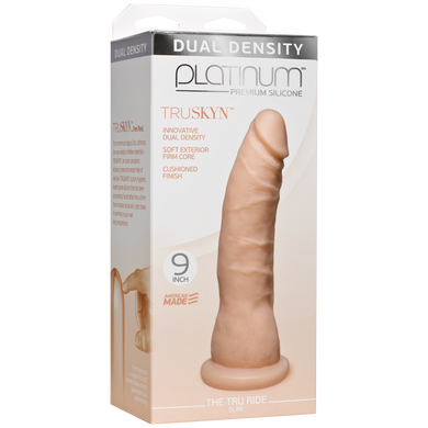 Фалоімітатор Doc Johnson Platinum TRUSKYN - The Tru Ride Slim 9 Inch, діаметр 4,6 см, двошаровий