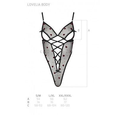 Эротическое боди с рисунком Passion LOVELIA BODY XXL/XXXL, black