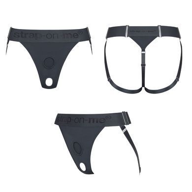Трусики для страпона Strap-On-Me HARNAIS LINGERIE UNIQUE, One Size, серые
