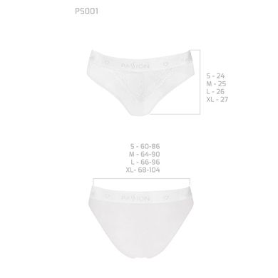 Трусики с широкой резинкой и кружевом Passion PS001 PANTIES white, size S