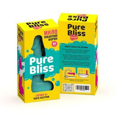 Крафтовое мыло-член с присоской Pure Bliss BIG Turquoise, натуральное