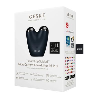 Мікрострумовий підтягувач шкіри обличчя GESKE MicroCurrent Face-Lifter 6в1 black