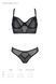 Комплект Passion DROSERA SET black S/M, сетка+кружево, бюстье и трусики танга