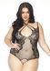 Тедді з відкритим доступом Leg Avenue Net lace crotchless teddy 1X&ndash;2X Black, шнурівка на спині