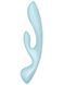 Двосторонній вібратор-кролик Satisfyer Triple Oh Light Blue, 3 мотори, руків&rsquo;я-масажер