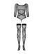 (SALE) Бодістокінг Obsessive Bodystocking G320 S/M/L, панчохи, боді, декор у вигляді ліній