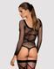 (SALE) Бодістокінг Obsessive Bodystocking G320 S/M/L, панчохи, боді, декор у вигляді ліній