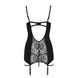 Сорочка приталенная с пажами PAULINE CHEMISE black S/M - Passion, трусики
