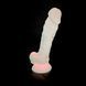 Фалоімітатор SilexD Johnny Pink Glow in the dark, двошаровий, силікон+Silexpan, діаметр 3,5см