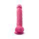 Фалоімітатор SilexD Johnny Pink Glow in the dark, двошаровий, силікон+Silexpan, діаметр 3,5см
