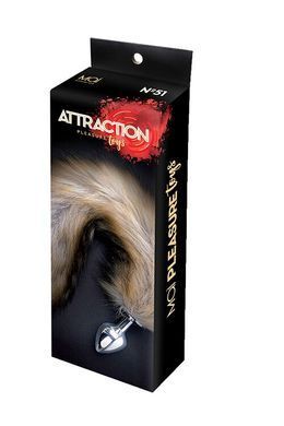 Анальна пробка Лисячий Хвіст MAI Attraction Toys №51, розмір пробки 7&times;3 см, загальна довжина 50 см