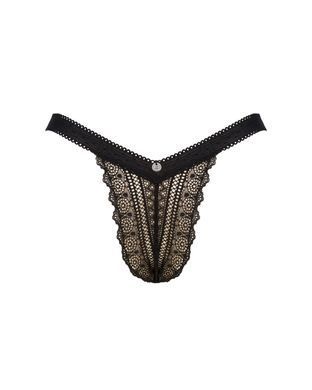 (SALE) Кружевные трусики с заниженной талией Obsessive Estiqua panties XS/S, black