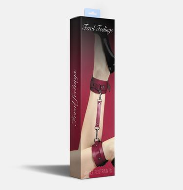 Поножи Feral Feelings &ndash; Ankle Restraints, натуральная кожа, burgundy