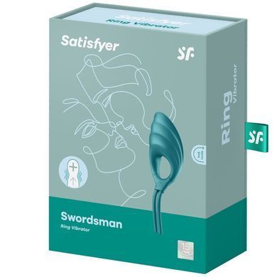 Ерекційне віброкільце-ласо Satisfyer Swordsman Green, міцна фіксація, 10 режимів, потужний мотор