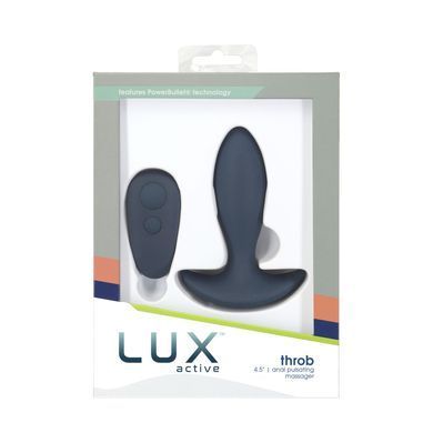 Анальная пробка с пульсацией Lux Active &ndash; Throb &ndash; 4.5" Anal Pulsating Massager, пульт ДУ