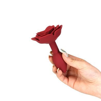 Силиконовая анальная пробка Lux Active с розой - Red Rose Silicone Anal Plug