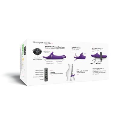 Вибронасадка для страпона с вакуумной стимуляцией Strap-On-Me Multi Orgasm Dildo L Purple