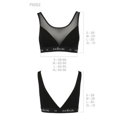 Топ с прозрачной вставкой Passion PS002 TOP M, black