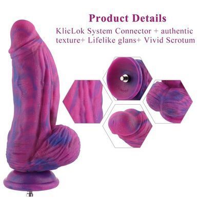 Фалоімітатор для секс-машин Hismith 9.45&Prime; Silicone Fantasy Series Dildo, система кріплення KlicLok