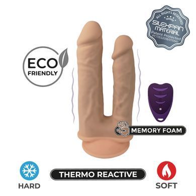 Подвійний фалоімітатор з вібрацією SilexD Double Gusto Vibro Flesh (Model 1 size 8" & 7") + LRS, діа