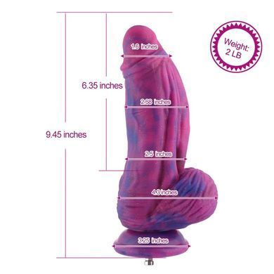 Фалоімітатор для секс-машин Hismith 9.45&Prime; Silicone Fantasy Series Dildo, система кріплення KlicLok