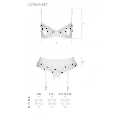 Сексуальный комплект с поясом для чулок Passion LOVELIA SET XXL/XXXL, white