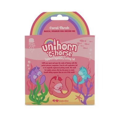 Вибратор-единорожка Unihorn &ndash; C Horse &ndash; Coral Throb, вагинально-клиторальная стимуляция, 2 мотора по 10 режимов