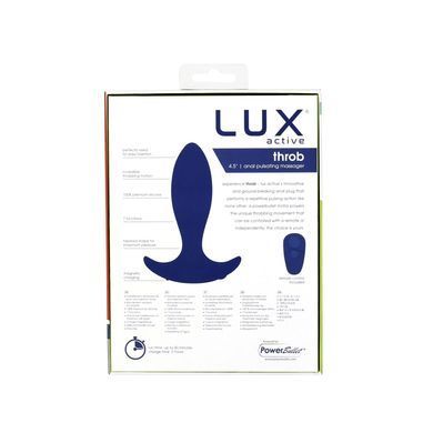 Анальная пробка с пульсацией Lux Active &ndash; Throb &ndash; 4.5" Anal Pulsating Massager, пульт ДУ