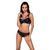 Комплект з еко-шкіри та мережива Passion LOONA SET XXL/XXXL, black, бра і трусики