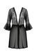 Пеньюар Passion LEAFA PEIGNOIR black S/M, длина чуть выше колена, широкие рукава, завязывается на пояс