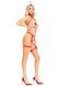 Портупея с чокером и гартеры Leg Avenue 2PC Vegan Leather Nurse Harness Teddy and Headband Red S