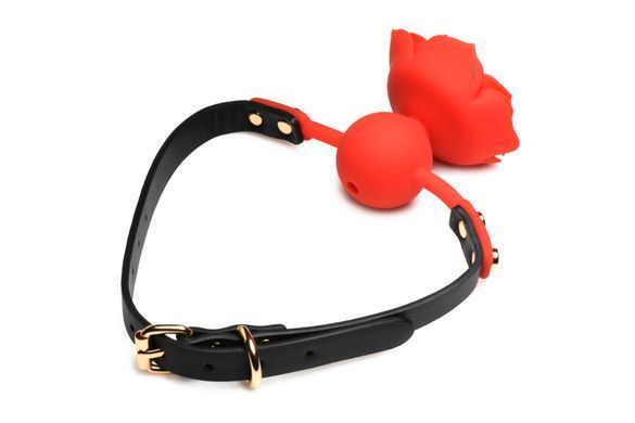 Силиконовый кляп с розой Master Series: Blossom Silicone Rose Gag &ndash; Red