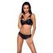 Комплект з еко-шкіри та мережива Passion LOONA SET XXL/XXXL, black, бра і трусики