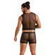Комплект мужского белья на шнуровке Passion 053 SET WILLIAM S/M Black, жилет, боксеры
