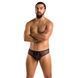 Чоловічі труси зі шнурівкою Passion 035 SLIP RICHARD XXL/XXXL Black, екошкіра, сітка
