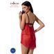 Прозрачный пеньюар с открытой грудью CHERRY CHEMISE red XXL/XXXL - Passion Exclusive, трусики