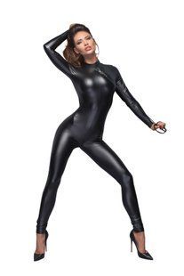 Комбинезон Noir Handmade F162 Powerwetlook overall with leash and two-way zipper, XXL, мокрый эффект