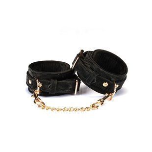 Наручники Liebe Seele Boudoir Amor Wrist Cuffs Black, з&rsquo;єднувальний ланцюжок на карабінах