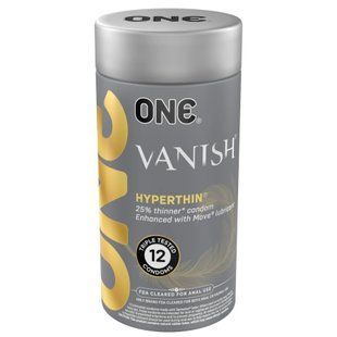 Презервативы ONE Vanish Hyperthin, 12 шт, ультратонкие, со смазкой, подарочная упаковка-тубус