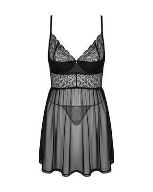 Эротический комплект Obsessive Chemeris babydoll & thong XS/S, пеньюар и стринги
