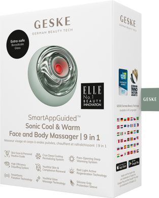Масажер для обличчя та тіла GESKE Sonic Cool&Warm Face and Body Massager 9в1 green