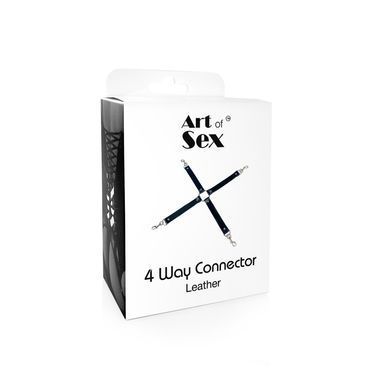Крестовина из натуральной кожи Art of Sex &ndash; 4 Way Connector, черный