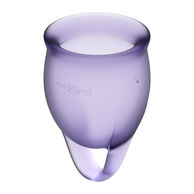 Набор менструальных чаш Satisfyer Feel Confident (lila), 15мл и 20мл, мешочек для хранения