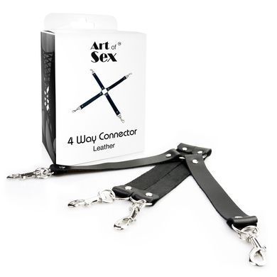 Крестовина из натуральной кожи Art of Sex &ndash; 4 Way Connector, черный