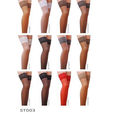 Панчохи Passion ST003 3/4 beige, класичні, на ажурній силіконовій резинці