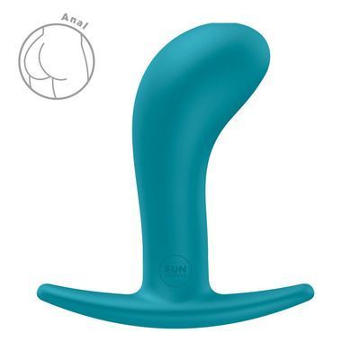 Анальная пробка Fun Factory BOOTIE L Aquamarine, диаметр 3,8 см, тонкий ограничитель