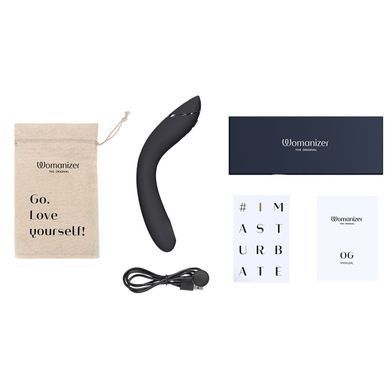 Вакуумный стимулятор для точки G и клитора с вибрацией Womanizer OG Dark Grey, 12 уровней, 3 режима