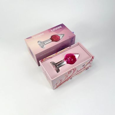 Роскошная анальная пробка Loviss Gomphrena Globosa Anal Plug с настоящим амарантом внутри
