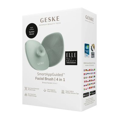 Щітка для обличчя GESKE Facial Brush 4в1 з тримачем green