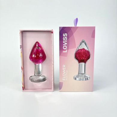 Роскошная анальная пробка Loviss Gomphrena Globosa Anal Plug с настоящим амарантом внутри